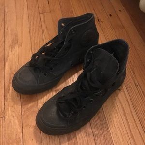 all black classic converse high top sneakers